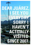 'Dear Juarez' Poster Protesting Drug Violence in Juárez, México by Anne Giangiulio